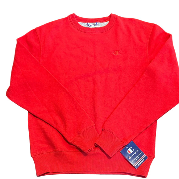 Champion Power Blend Fleece Lined Men's Red Crewneck Sweatshirt NWT - Picture 2 of 3